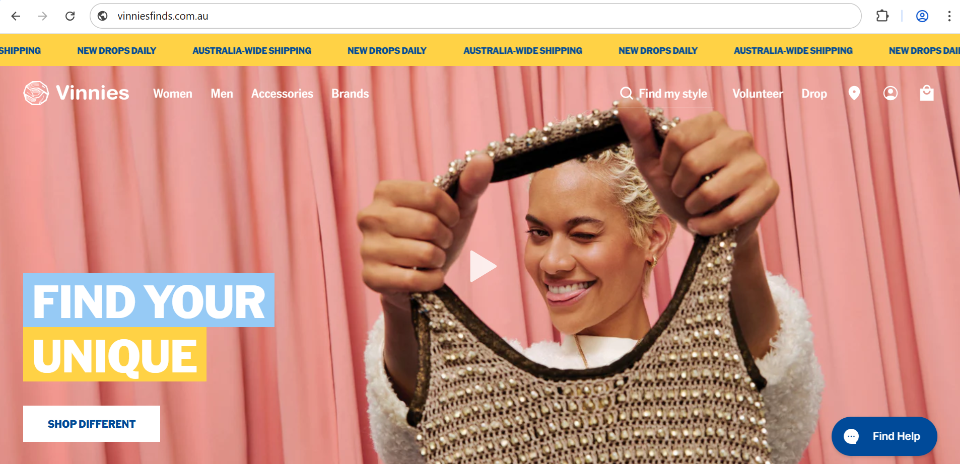 Vinnies Finds Online Retail Store is now open!